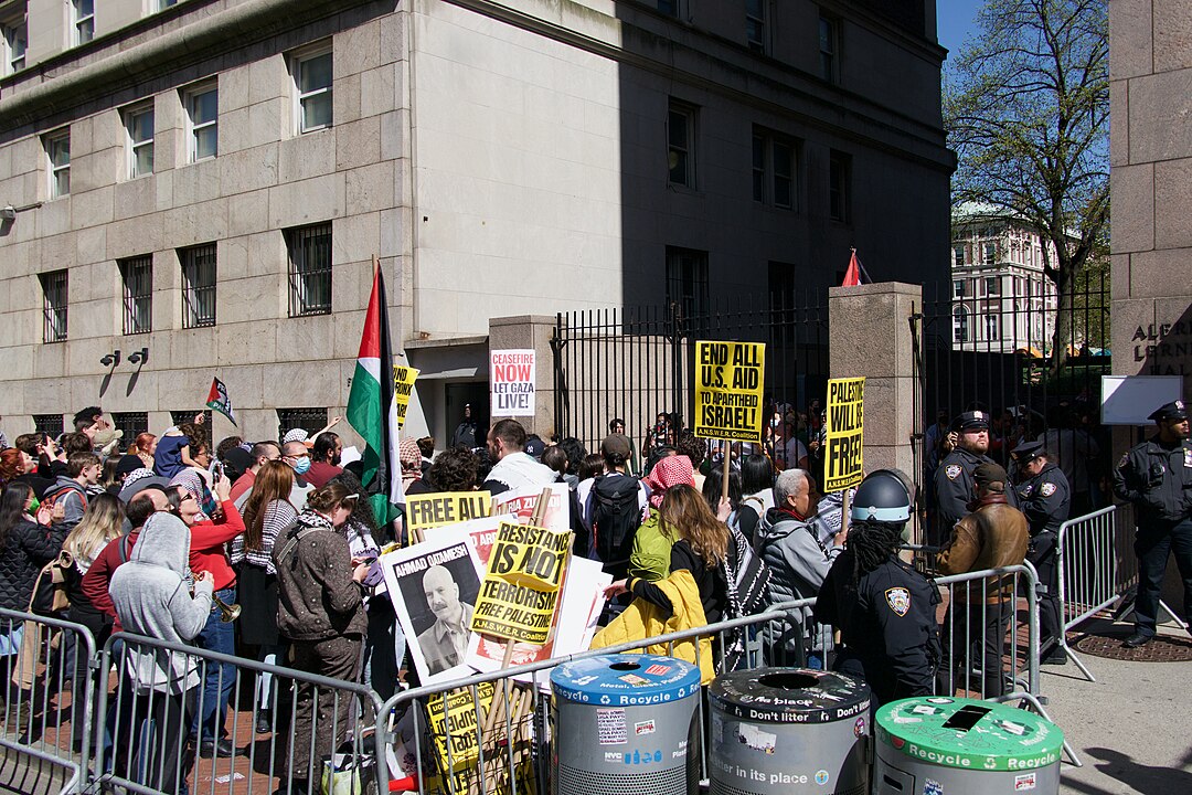 Пропалестинские протесты в Колумбийском университете, Нью-Йорк, США, 2024 г., фото: SWinxy / Wikimedia Commons